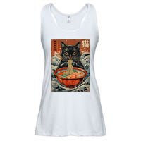 Cat Ramen Japanese Funny Graphic Tees Kawaii Cat Anime Ladies Essential Flowy Tank