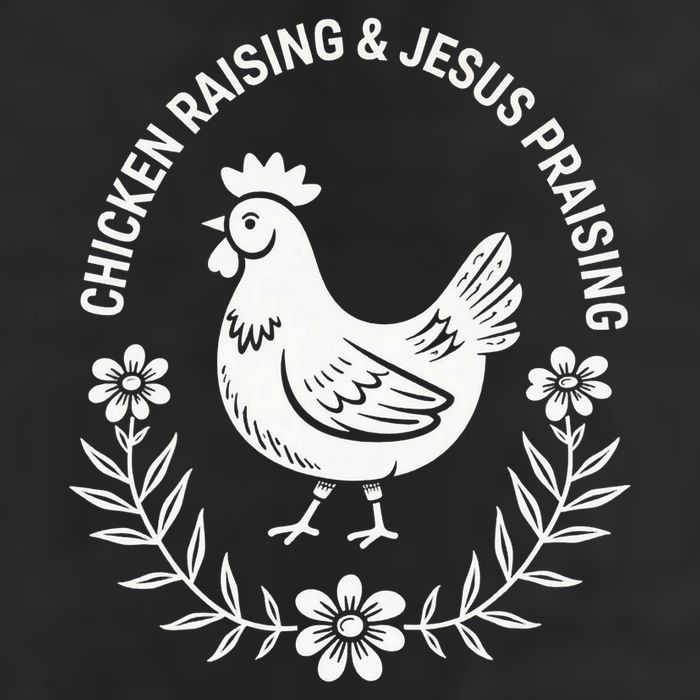 Chicken Raising & Jesus Praising 7 Panel Mesh Trucker Snapback Hat