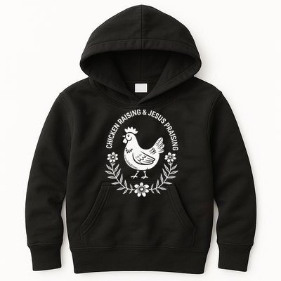 Chicken Raising & Jesus Praising Kids Hoodie