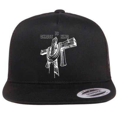 Christian Religious Jesus Christ Is King Flat Bill Trucker Hat