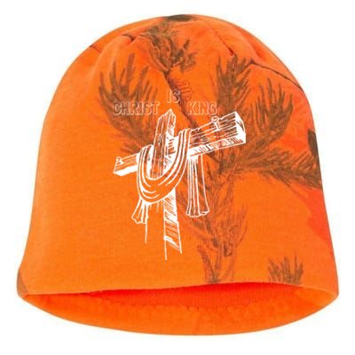 Christian Religious Jesus Christ Is King Kati - Camo Knit Beanie