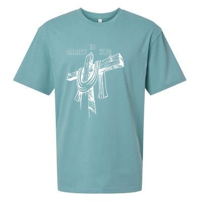 Christian Religious Jesus Christ Is King Sueded Cloud Jersey T-Shirt