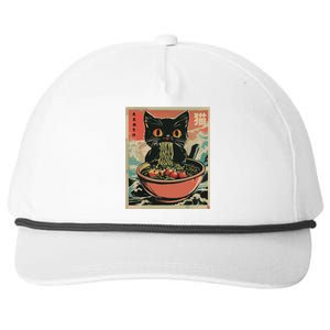 Cat Ramen Japanese Funny Graphic Tees Kawaii Cat Anime Gifts Snapback Five-Panel Rope Hat