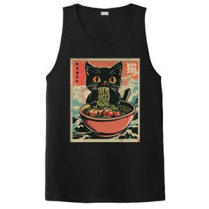 Cat Ramen Japanese Funny Graphic Tees Kawaii Cat Anime Gifts PosiCharge Competitor Tank