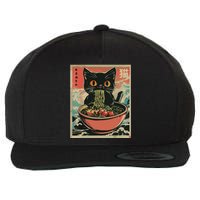 Cat Ramen Japanese Funny Graphic Tees Kawaii Cat Anime Gifts Wool Snapback Cap