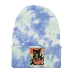 Cat Ramen Japanese Funny Graphic Tees Kawaii Cat Anime Gifts Tie Dye 12in Knit Beanie