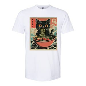 Cat Ramen Japanese Funny Graphic Tees Kawaii Cat Anime Gifts Softstyle CVC T-Shirt