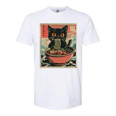 Cat Ramen Japanese Funny Graphic Tees Kawaii Cat Anime Gifts Softstyle® CVC T-Shirt