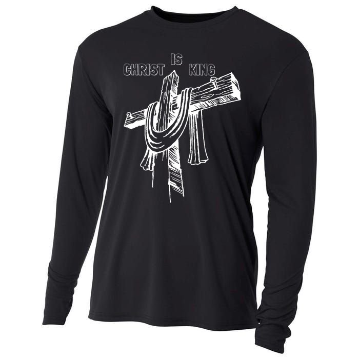 Christian Religious Jesus Christ Is King Cooling Performance Long Sleeve Crew