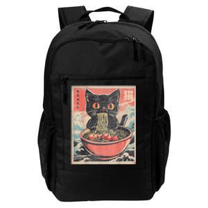 Cat Ramen Japanese Funny Graphic Tees Kawaii Cat Anime Gifts Daily Commute Backpack