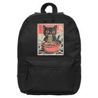 Cat Ramen Japanese Funny Graphic Tees Kawaii Cat Anime Gifts 16 in Basic Backpack