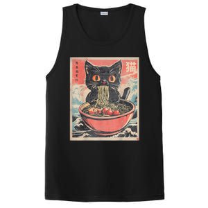 Cat Ramen Japanese Funny Graphic Tees Kawaii Cat Anime Gifts PosiCharge Competitor Tank