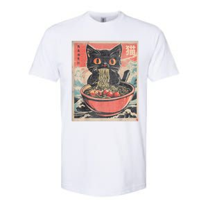 Cat Ramen Japanese Funny Graphic Tees Kawaii Cat Anime Gifts Softstyle CVC T-Shirt