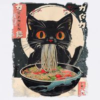 Cat Ramen Japanese Vintage Funny Kawaii Cat Anime Gifts Doggie Tank