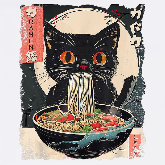 Cat Ramen Japanese Vintage Funny Kawaii Cat Anime Gifts Doggie Tank