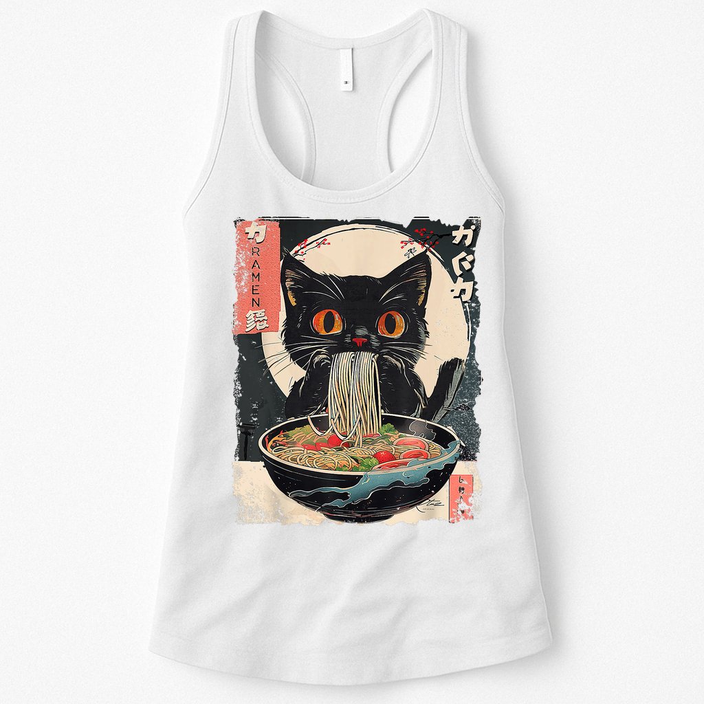 Cat Ramen Japanese Vintage Funny Kawaii Cat Anime Gifts Womens Tank Top