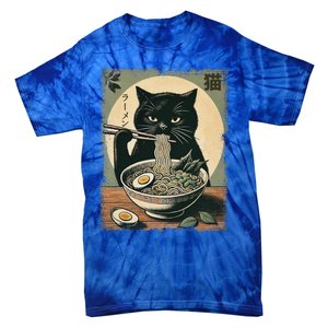 Cat Ramen Japanese Tie-Dye T-Shirt