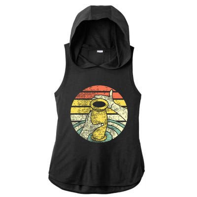 Ceramic Retro Kiln Pottery Ladies PosiCharge Tri-Blend Wicking Draft Hoodie Tank