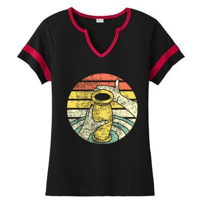 Ceramic Retro Kiln Pottery Ladies Halftime Notch Neck Tee