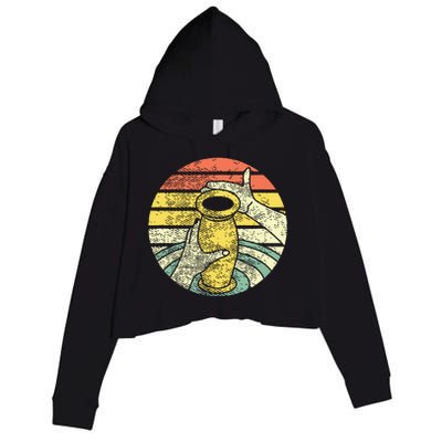 Ceramic Retro Kiln Pottery Crop Fleece Hoodie