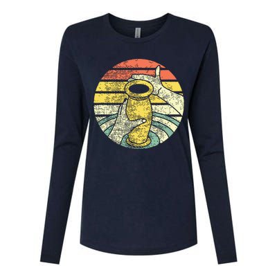 Ceramic Retro Kiln Pottery Womens Cotton Relaxed Long Sleeve T-Shirt