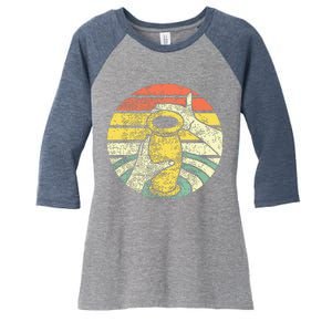 Ceramic Retro Kiln Pottery Women's Tri-Blend 3/4-Sleeve Raglan Shirt