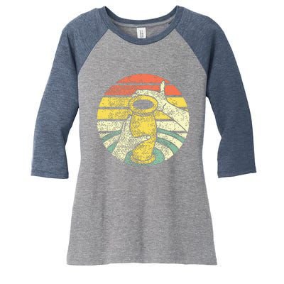 Ceramic Retro Kiln Pottery Women's Tri-Blend 3/4-Sleeve Raglan Shirt