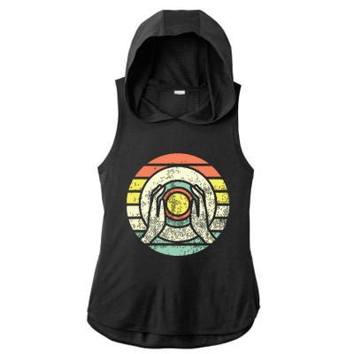 Ceramic Retro Kiln Pottery Ladies PosiCharge Tri-Blend Wicking Draft Hoodie Tank