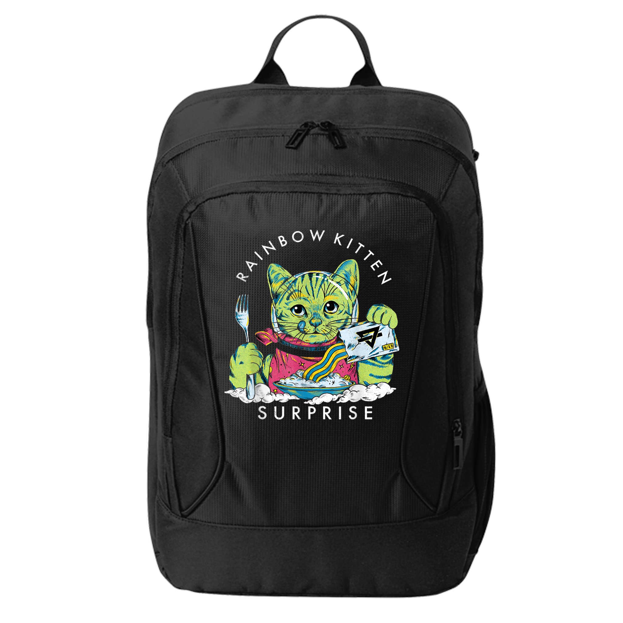 Cats Rainbow Kitten Surprise Cute Eat Retro Animals Vintage City Backpack