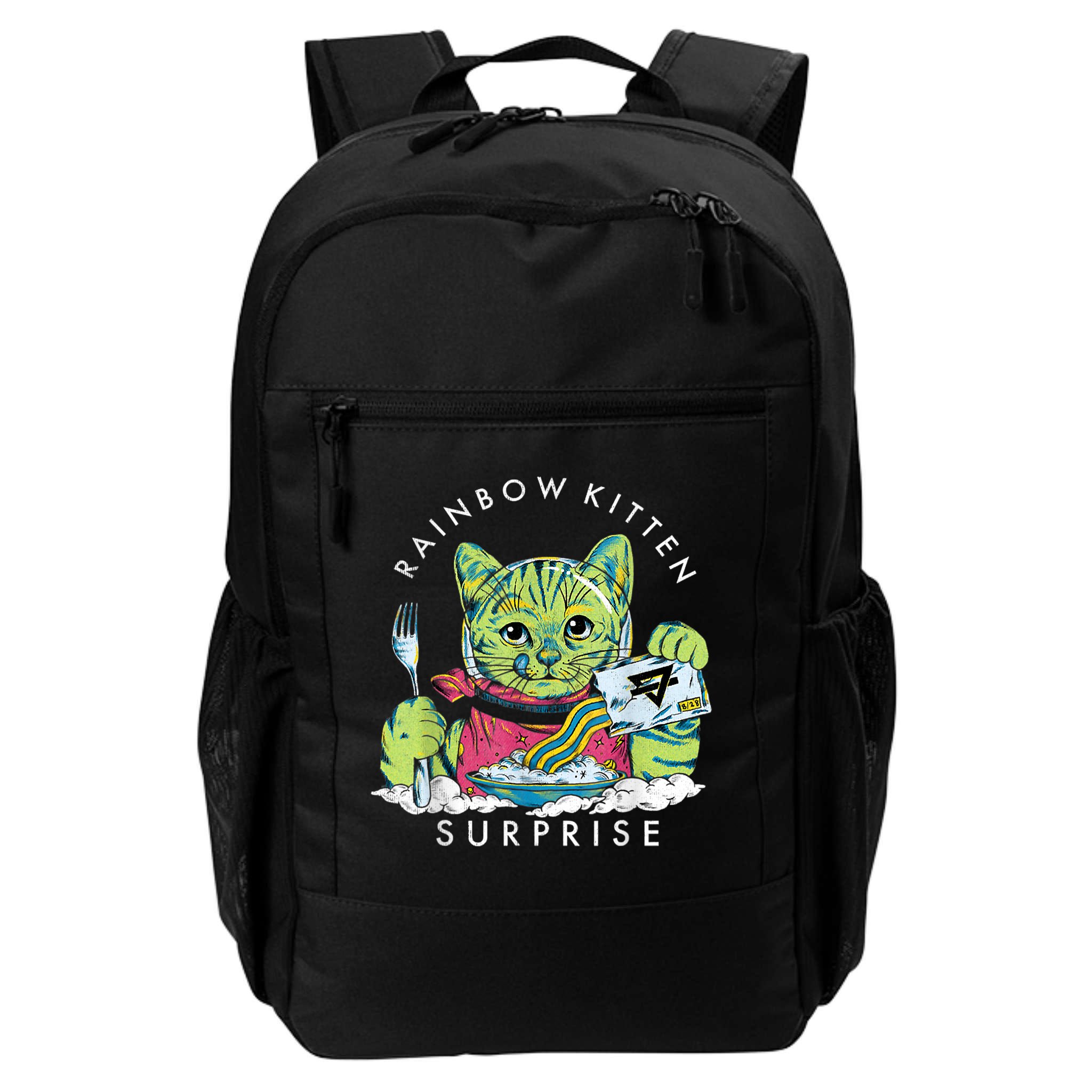 Cats Rainbow Kitten Surprise Cute Eat Retro Animals Vintage Backpack