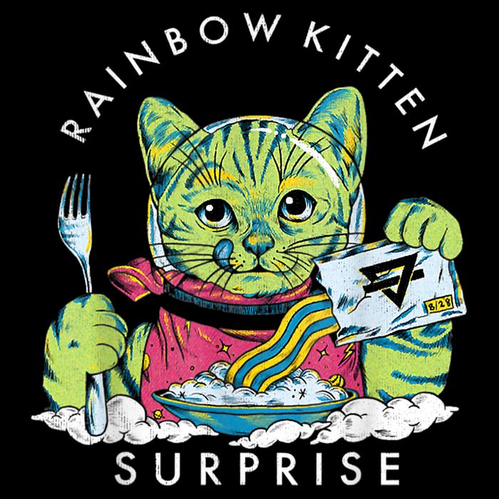 Cats Rainbow Kitten Surprise Cute Eat Retro Animals Vintage Backpack