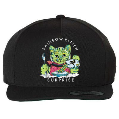 Cats Rainbow Kitten Surprise Cute Eat Retro Animals Vintage Wool Snapback Cap