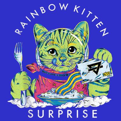 Cats Rainbow Kitten Surprise Cute Eat Retro Animals Vintage T-Shirt