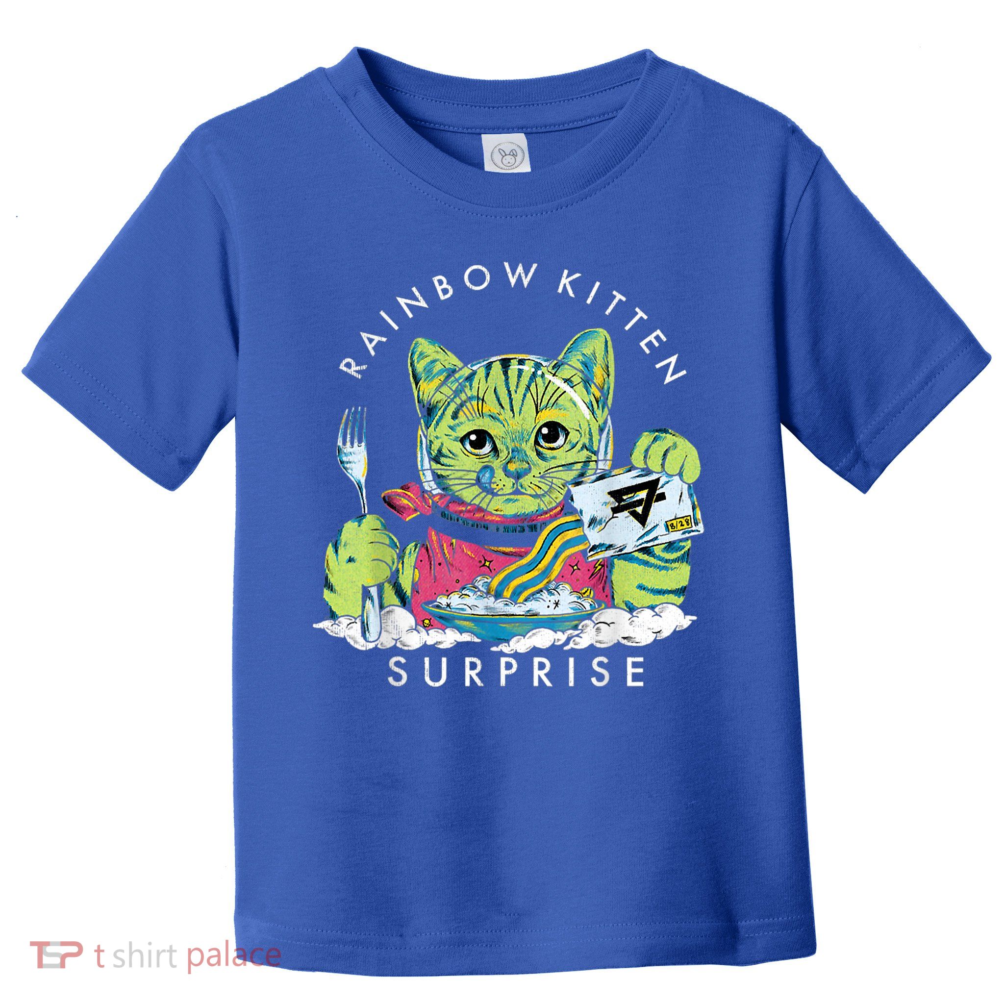 Cats Rainbow Kitten Surprise Cute Eat Retro Animals Vintage Toddler T-Shirt