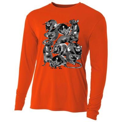 Creepy Rat King Wicca Witch Goth Rats Drawing Rodent Lovers Cooling Performance Long Sleeve Crew