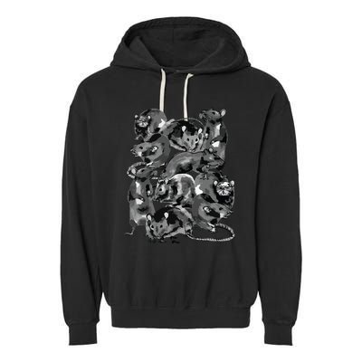 Creepy Rat King Wicca Witch Goth Rats Drawing Rodent Lovers Garment-Dyed Fleece Hoodie