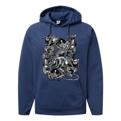 Creepy Rat King Wicca Witch Goth Rats Drawing Rodent Lovers Performance Fleece Hoodie