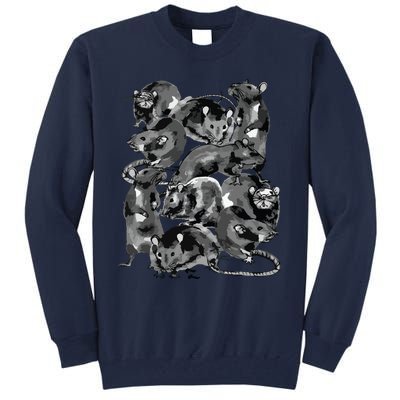 Creepy Rat King Wicca Witch Goth Rats Drawing Rodent Lovers Tall Sweatshirt