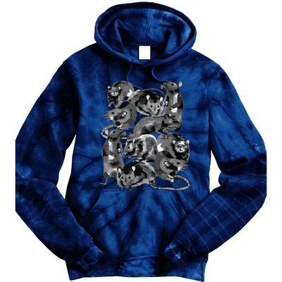 Creepy Rat King Wicca Witch Goth Rats Drawing Rodent Lovers Tie Dye Hoodie