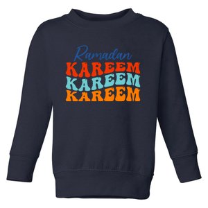 Cool Ramadan Kareem Wavy Toddler Sweatshirt