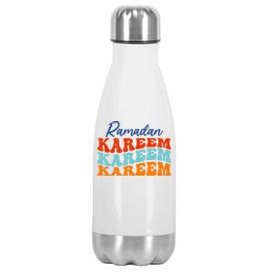 Cool Ramadan Kareem Wavy Stainless Steel Insulated Water Bottle