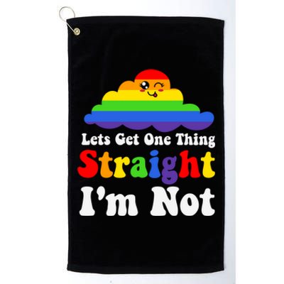 Colorful Rainbow Lets Get One Thing Straight Lgbt Lgbtq Gift Platinum Collection Golf Towel