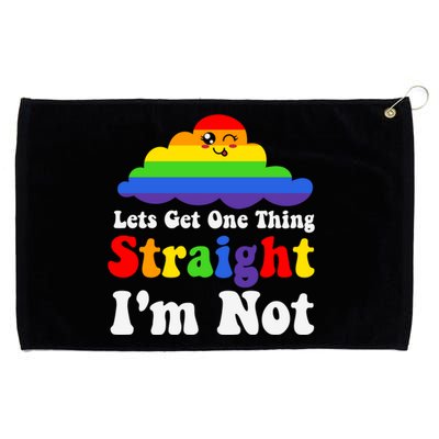 Colorful Rainbow Lets Get One Thing Straight Lgbt Lgbtq Gift Grommeted Golf Towel