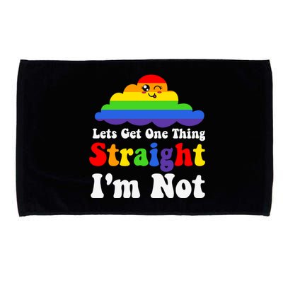 Colorful Rainbow Lets Get One Thing Straight Lgbt Lgbtq Gift Microfiber Hand Towel