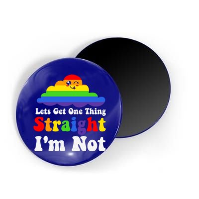 Colorful Rainbow Lets Get One Thing Straight Lgbt Lgbtq Gift Magnet