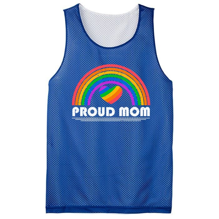 Colorful Rainbow Lgbtq Proud Mom Cool Gift Mesh Reversible Basketball Jersey Tank