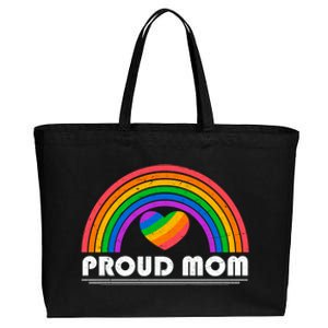 Colorful Rainbow Lgbtq Proud Mom Cool Gift Cotton Canvas Jumbo Tote