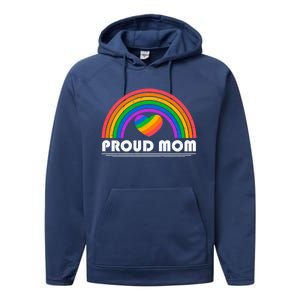 Colorful Rainbow Lgbtq Proud Mom Cool Gift Performance Fleece Hoodie