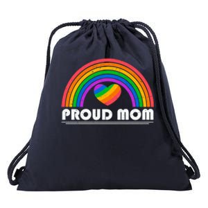 Colorful Rainbow Lgbtq Proud Mom Cool Gift Drawstring Bag