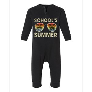 Cute Retro Last Day Of School Schools Out For Summer Teacher Infant Fleece One Piece